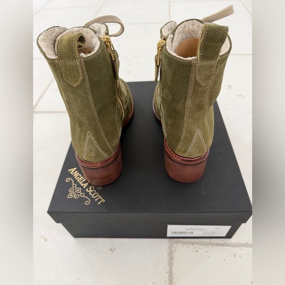 THE OFFICE OF ANGELA SCOTT
Miss Esme Suede Lace-up Ankle Boots In Caper Suede - Picture 4 of 6